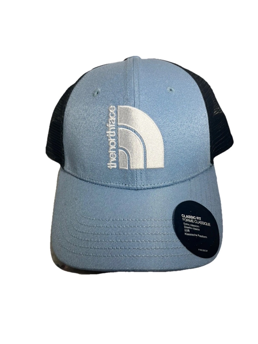 The North Face Steel Blue & Black Mesh Trucker Hat
